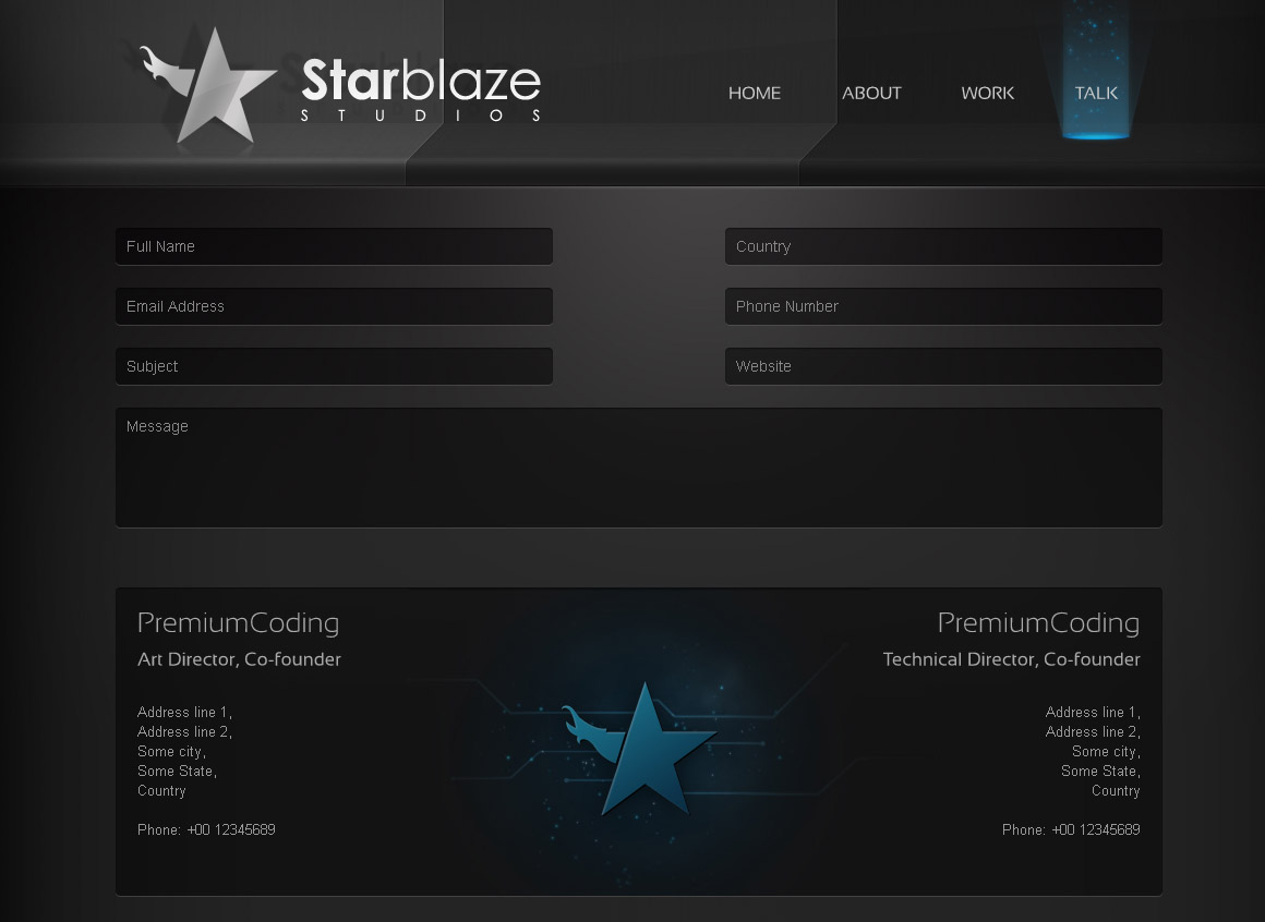 starBlaze contact page starBlaze contact page