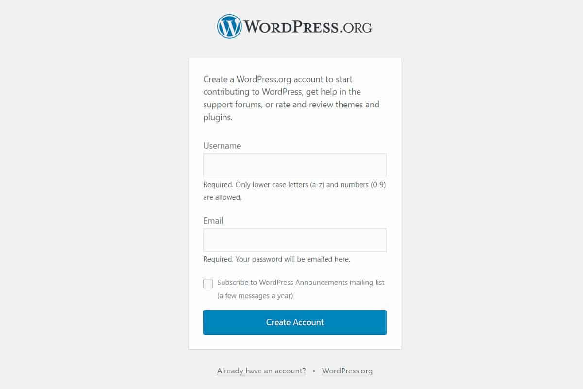 Register to WordPress