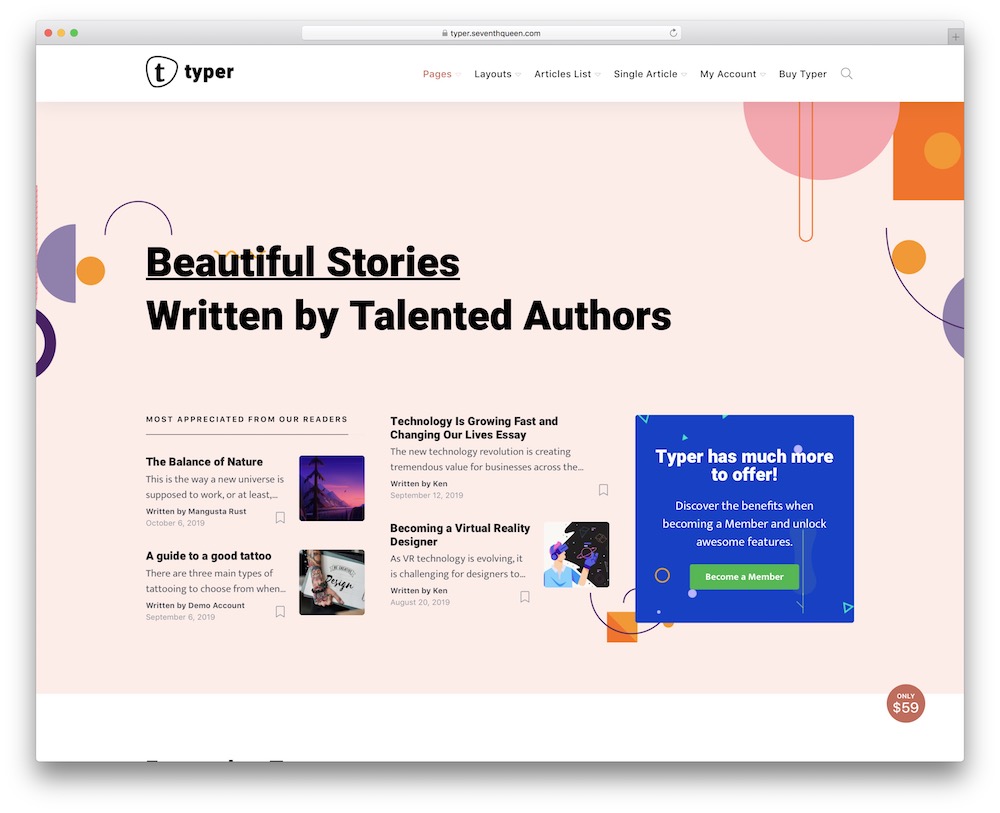 typer corporate blog theme