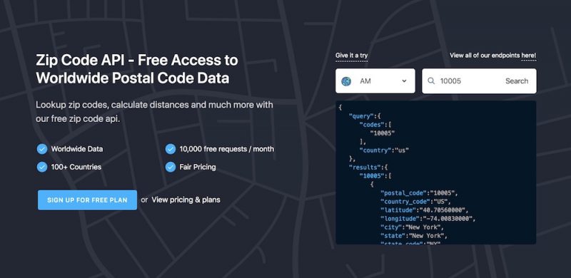 Zipcodebase – A Flexible Zip Code API